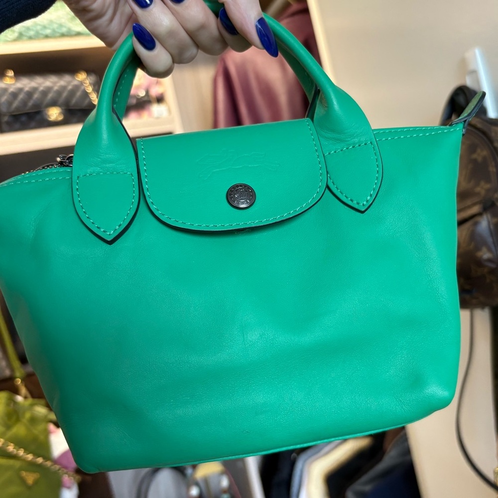 Longchamp leather Le Pliage bag